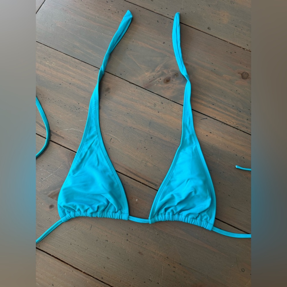 Blue Triangle Bikini Top
